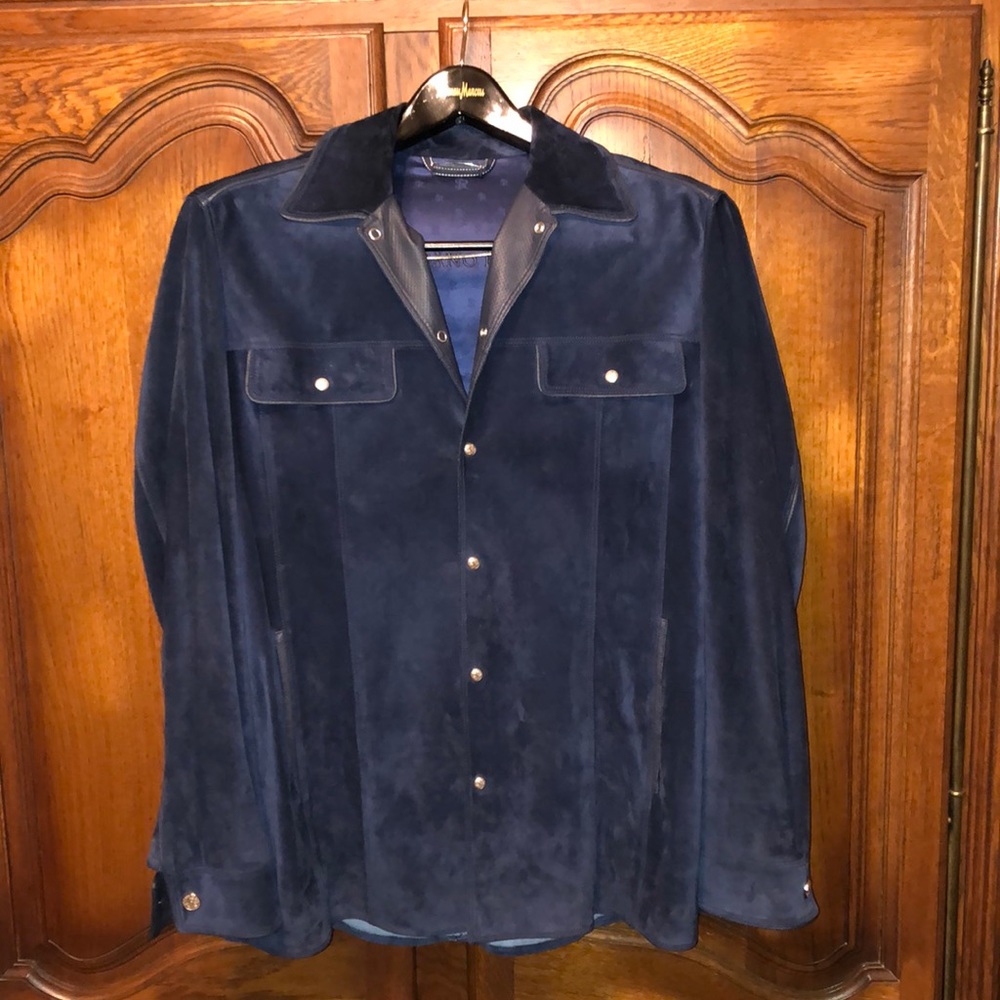 Stefani Rocco dark blue suede jacket